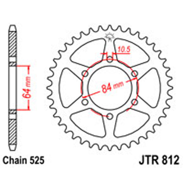 JT JT Rear Sprockets R/W 812-43T SUZ +